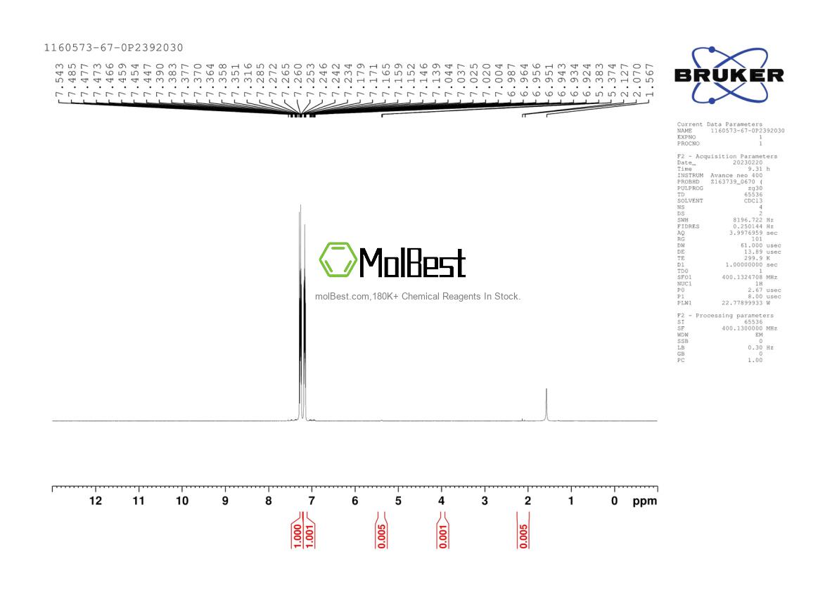 1160573-67-0 fiziksel numune test spektrumu (NMR)
