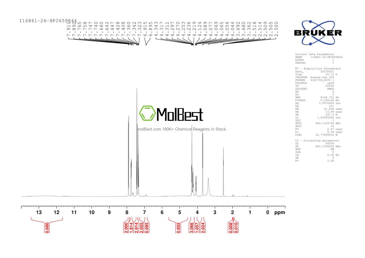 Espectro de prueba de muestra física (RMN) de 116861-26-8