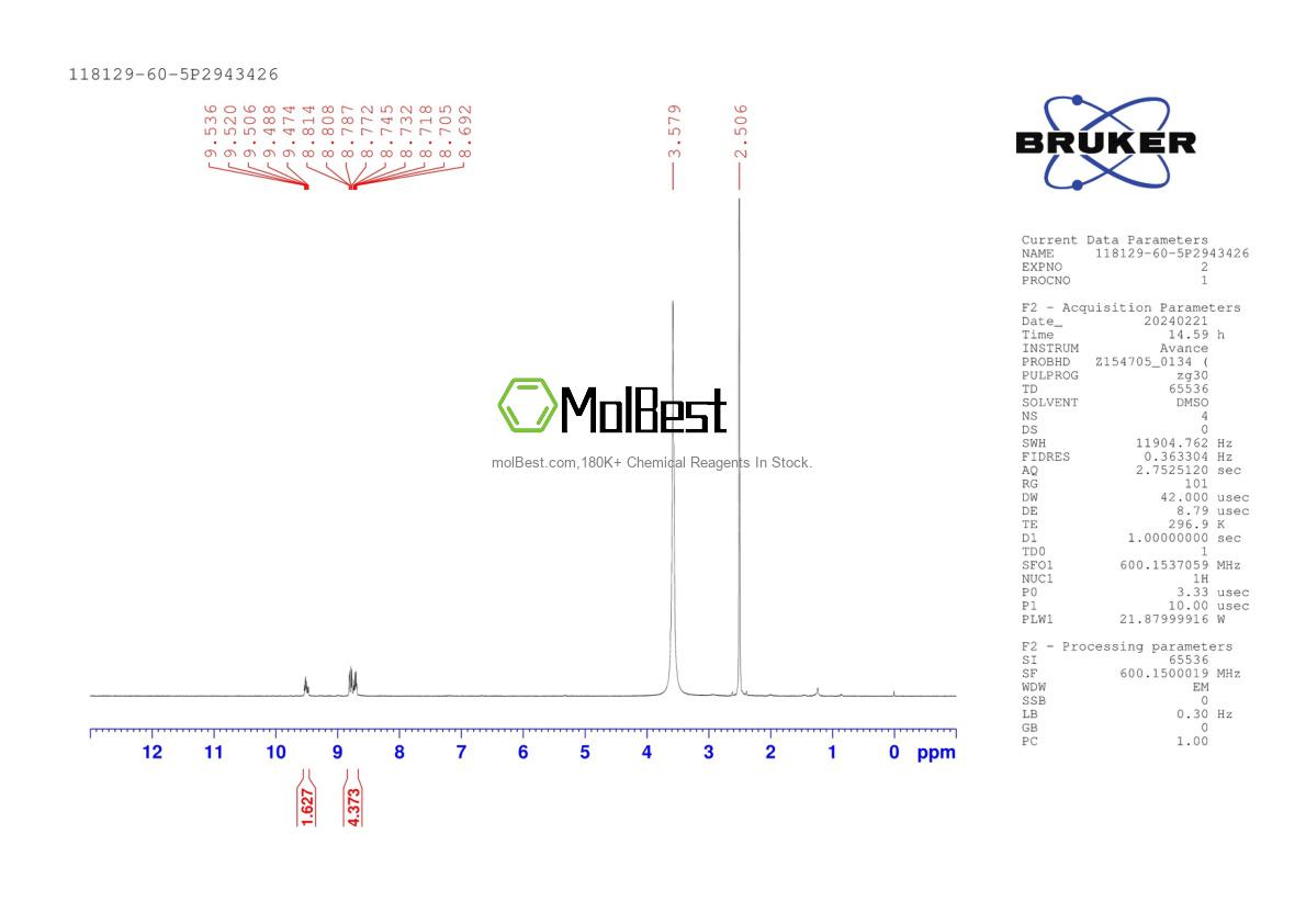 118129-60-5 fiziksel numune test spektrumu (NMR)