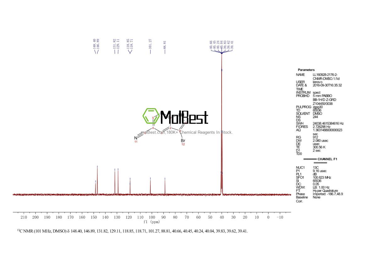 Physical sample testing spectrum (NMR) of 1190309-69-3