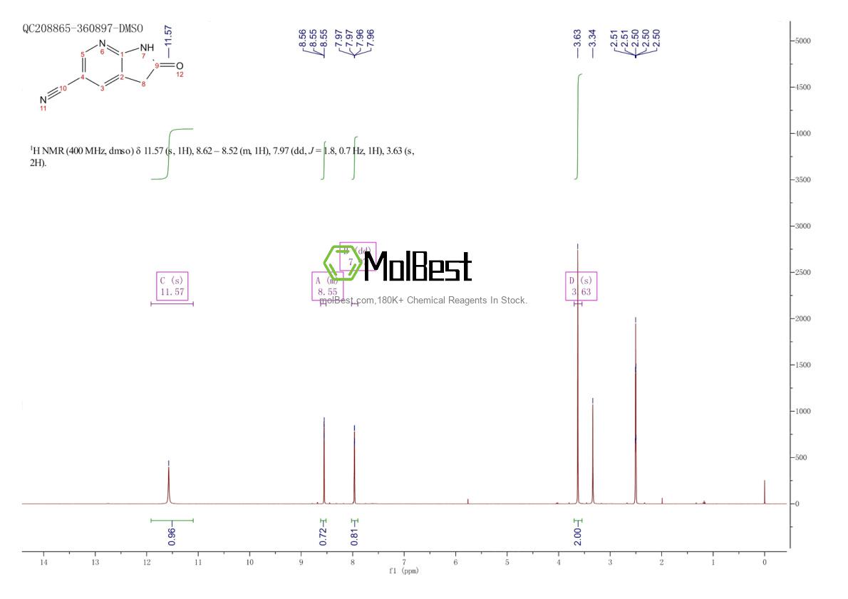 Physical sample testing spectrum (NMR) of 1190321-76-6