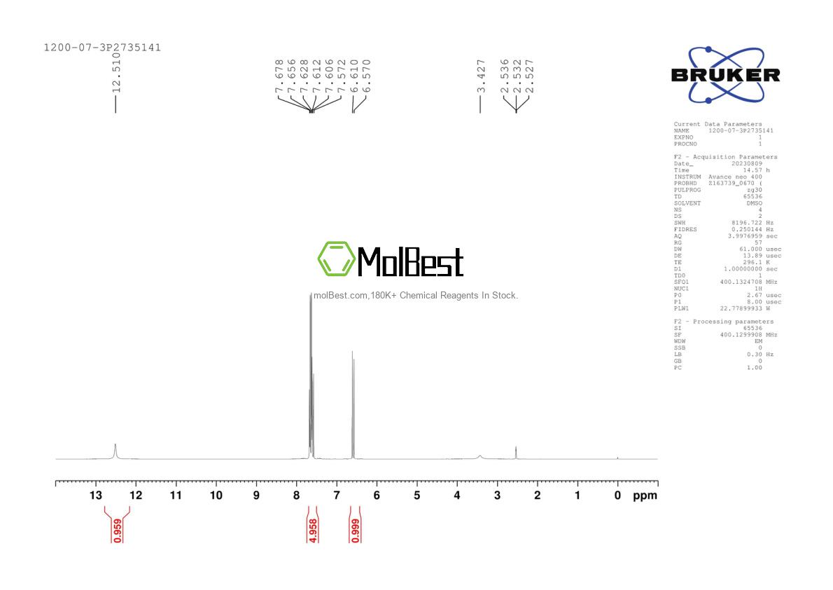 Physical sample testing spectrum (NMR) of 1200-07-3