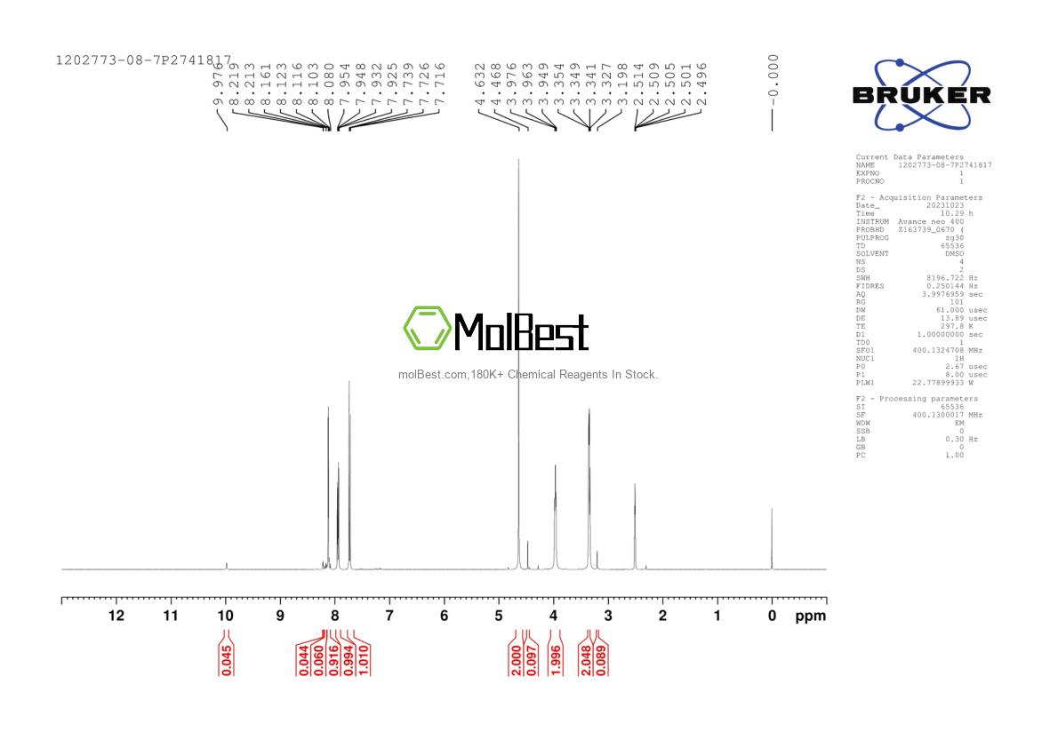 Physical sample testing spectrum (NMR) of 1202773-08-7