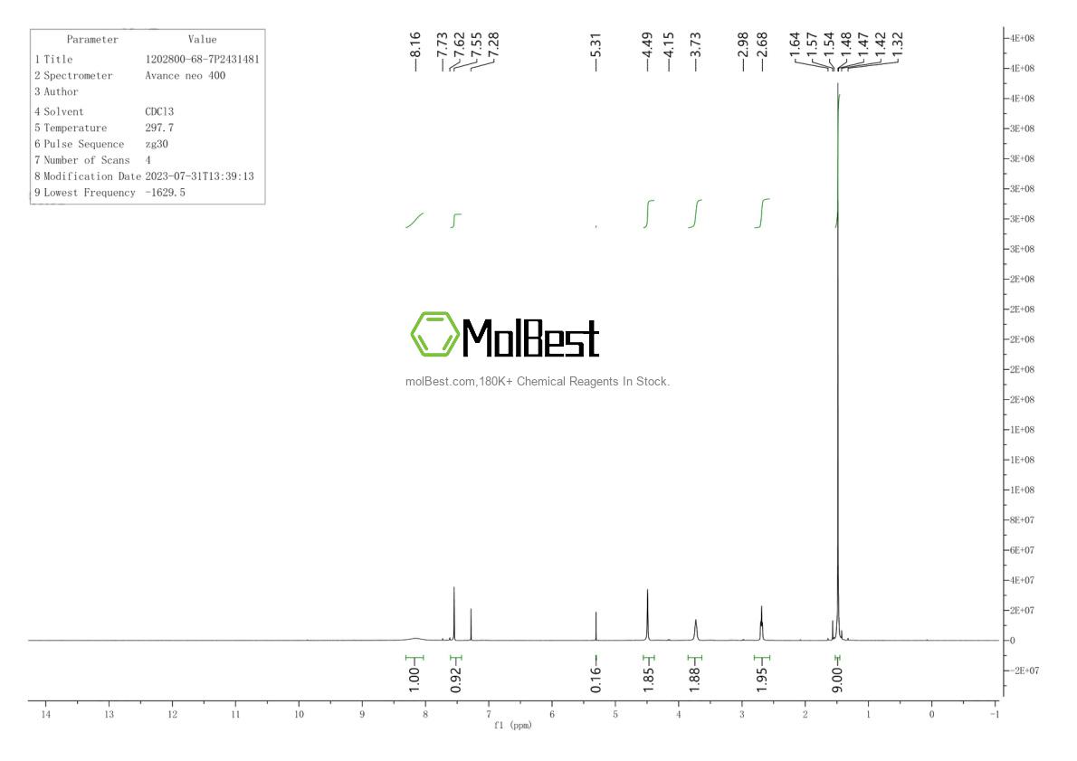 Physical sample testing spectrum (NMR) of 1202800-68-7