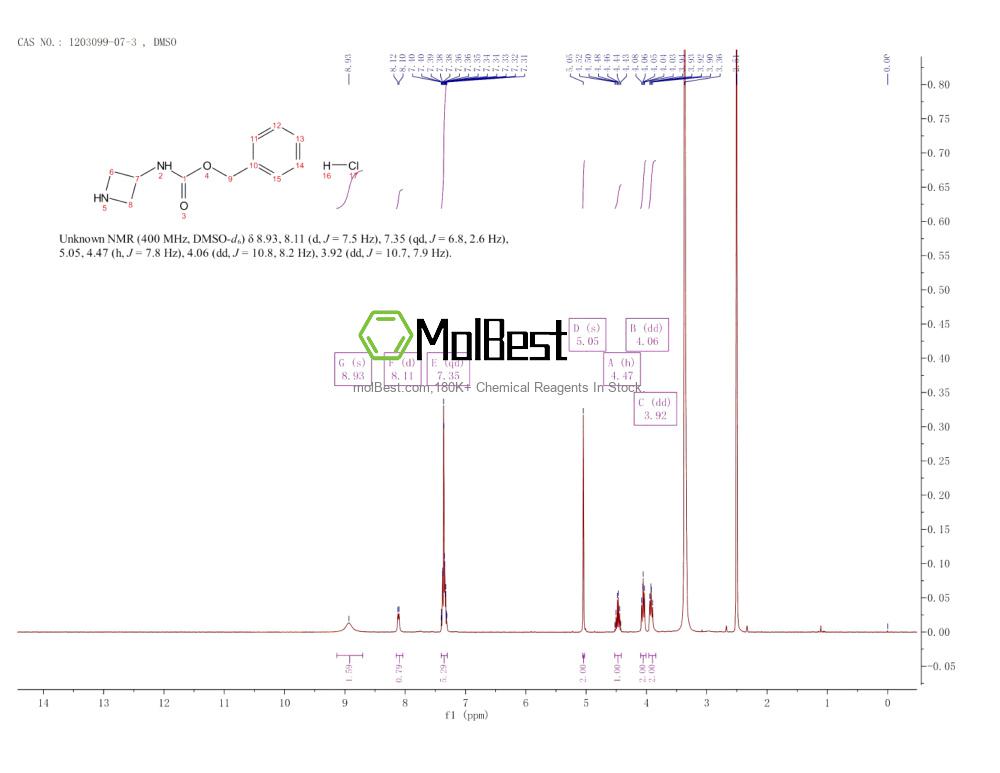 Physical sample testing spectrum (NMR) of 1203099-07-3