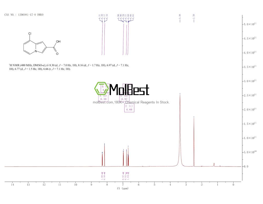 Physical sample testing spectrum (NMR) of 1206981-17-0