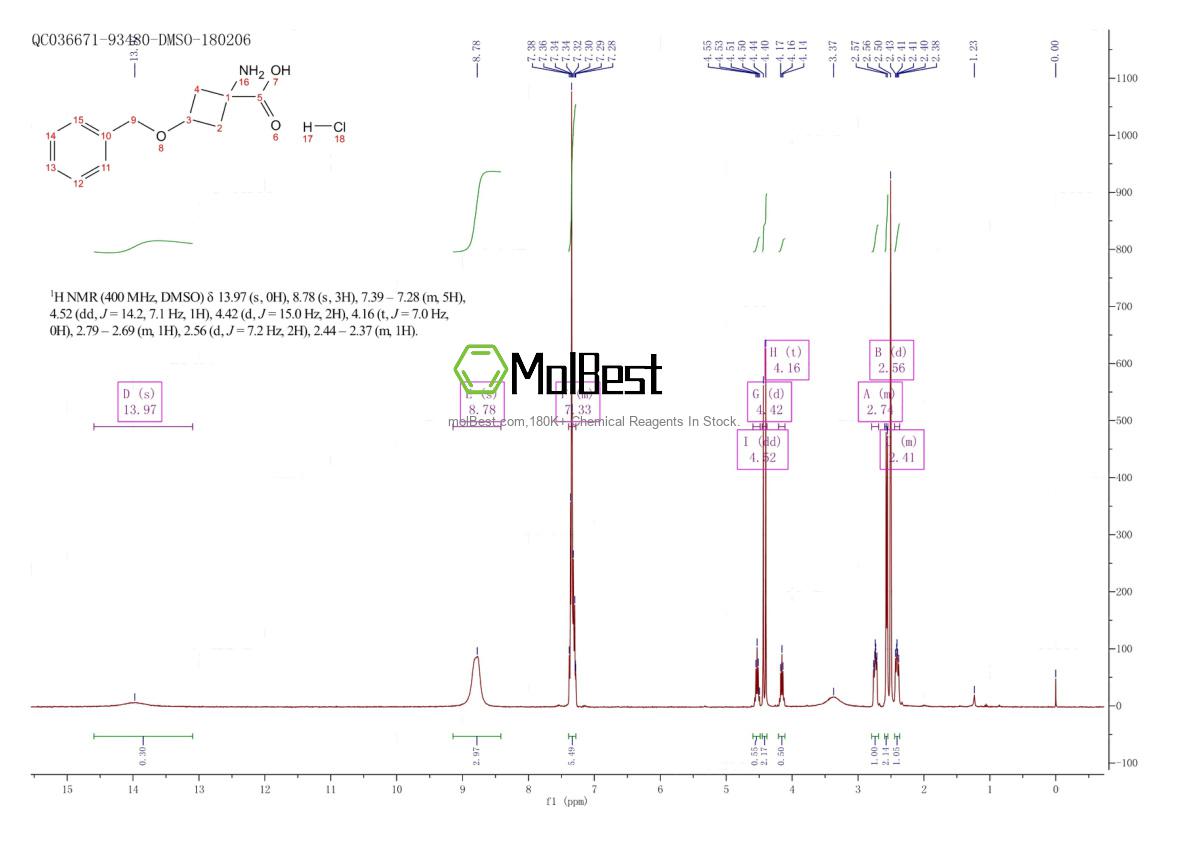 Physical sample testing spectrum (NMR) of 1207894-63-0