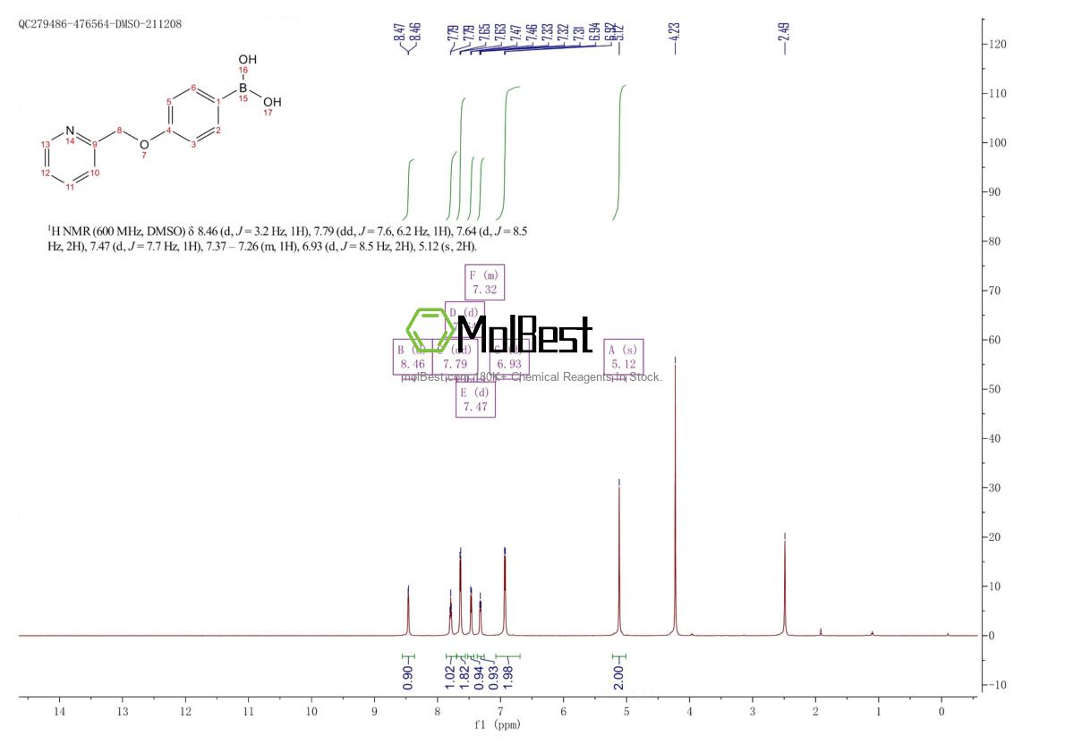 Physical sample testing spectrum (NMR) of 1228180-82-2