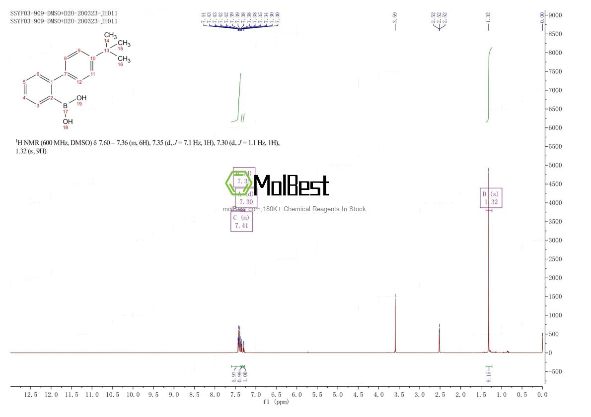 Physical sample testing spectrum (NMR) of 1228458-46-5