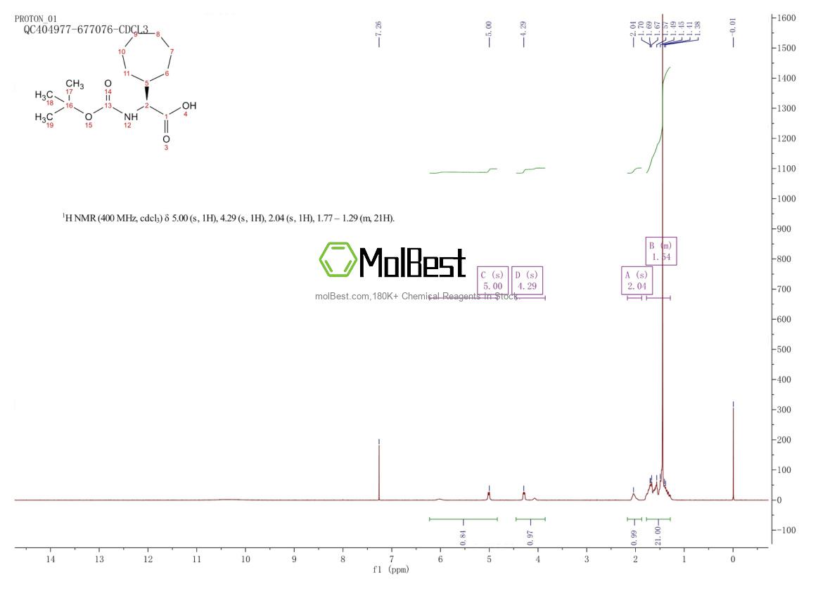 Physical sample testing spectrum (NMR) of 1228542-19-5