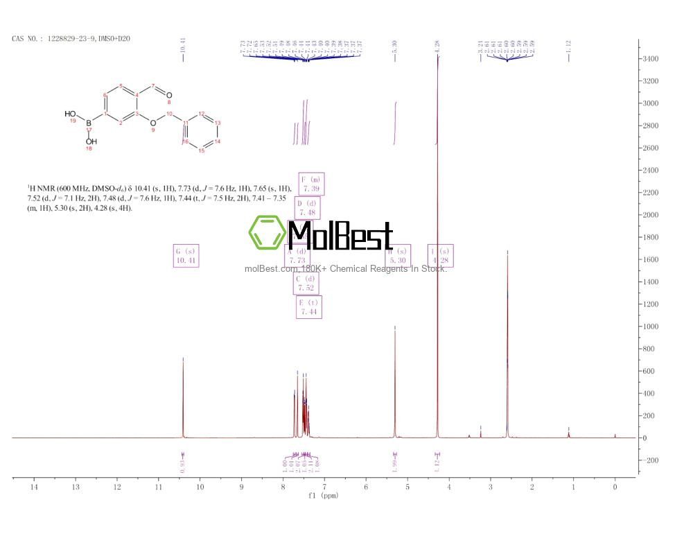 Physical sample testing spectrum (NMR) of 1228829-23-9