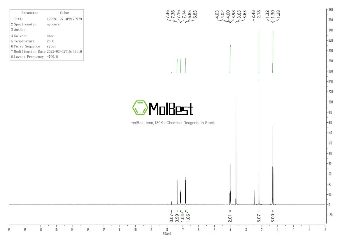 Physical sample testing spectrum (NMR) of 123291-97-4
