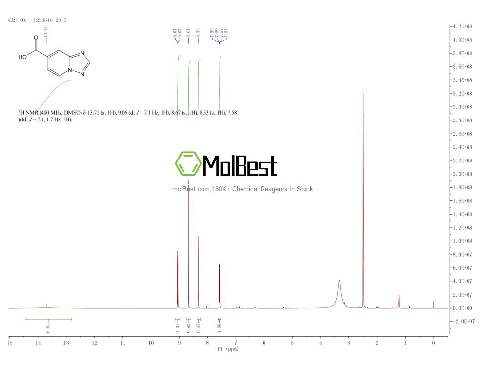 Physical sample testing spectrum (NMR) of 1234616-29-5