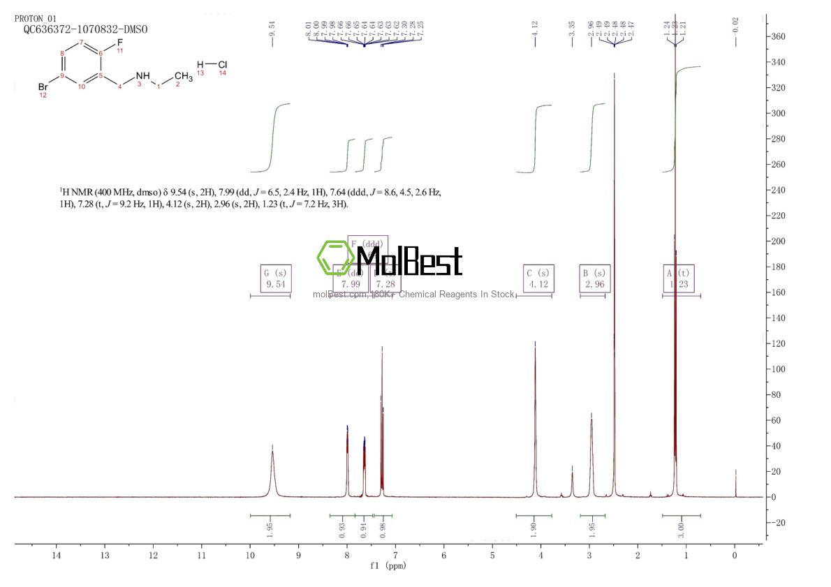 Physical sample testing spectrum (NMR) of 1235439-66-3