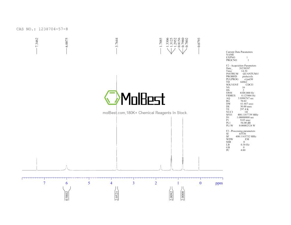 Physical sample testing spectrum (NMR) of 1238704-57-8