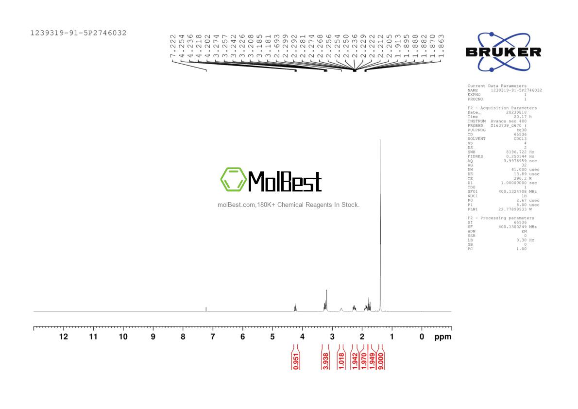 Physical sample testing spectrum (NMR) of 1239319-91-5