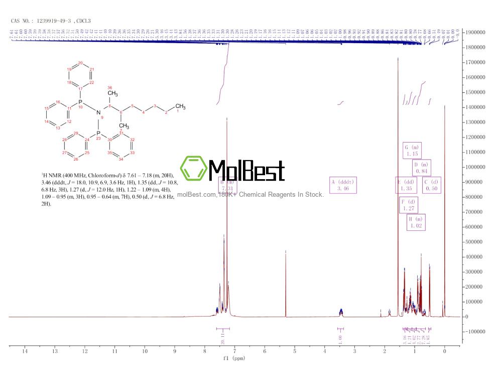 Physical sample testing spectrum (NMR) of 1239919-49-3