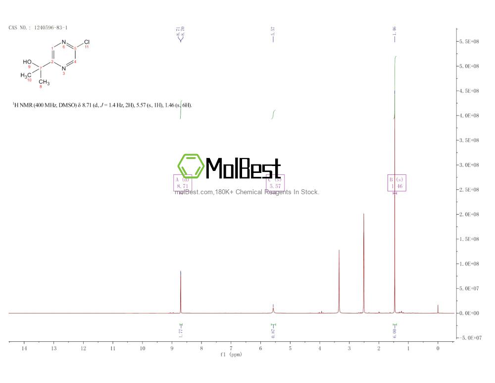 Physical sample testing spectrum (NMR) of 1240596-83-1