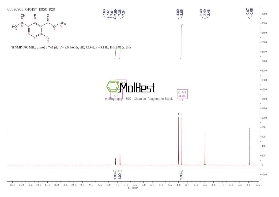 Spektrum pengujian sampel fisik (NMR) 1254701-01-3