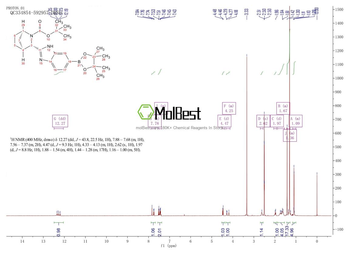 Physical sample testing spectrum (NMR) of 1256387-87-7