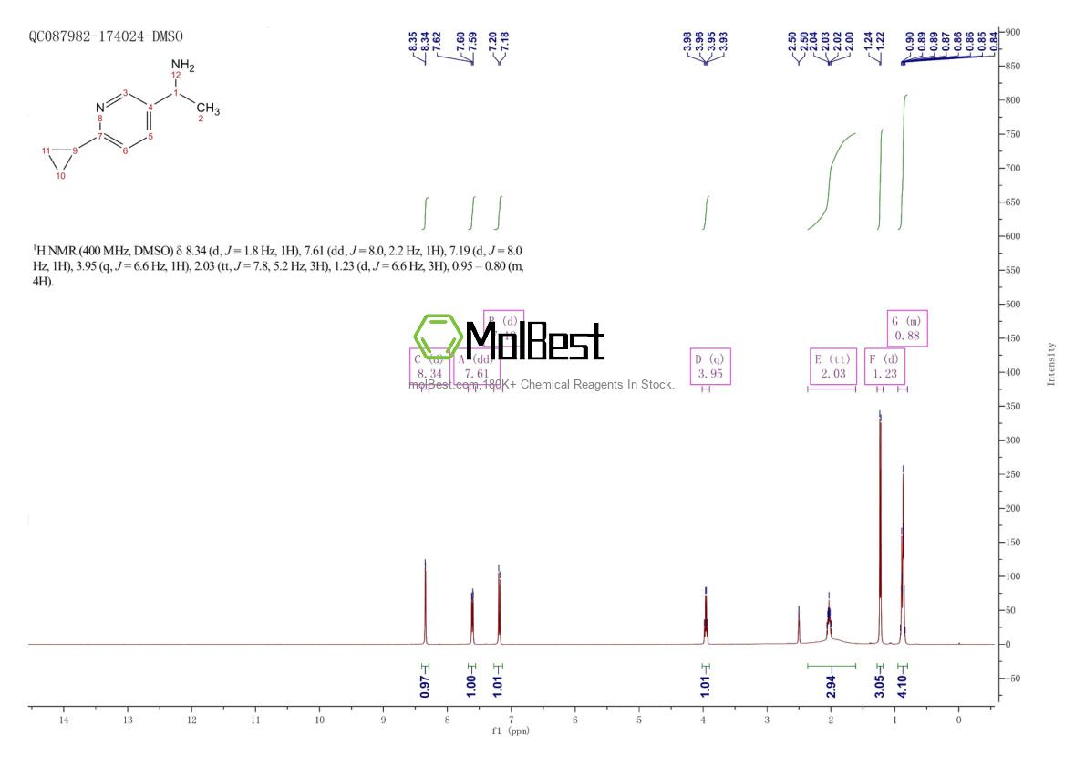 Physical sample testing spectrum (NMR) of 1256821-07-4