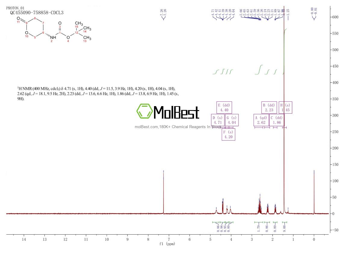 Physical sample testing spectrum (NMR) of 125982-23-2