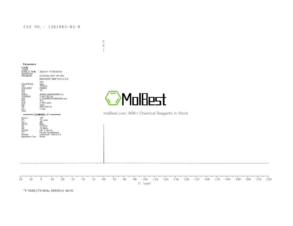 Spektrum pengujian sampel fisik (NMR) 1261883-04-8