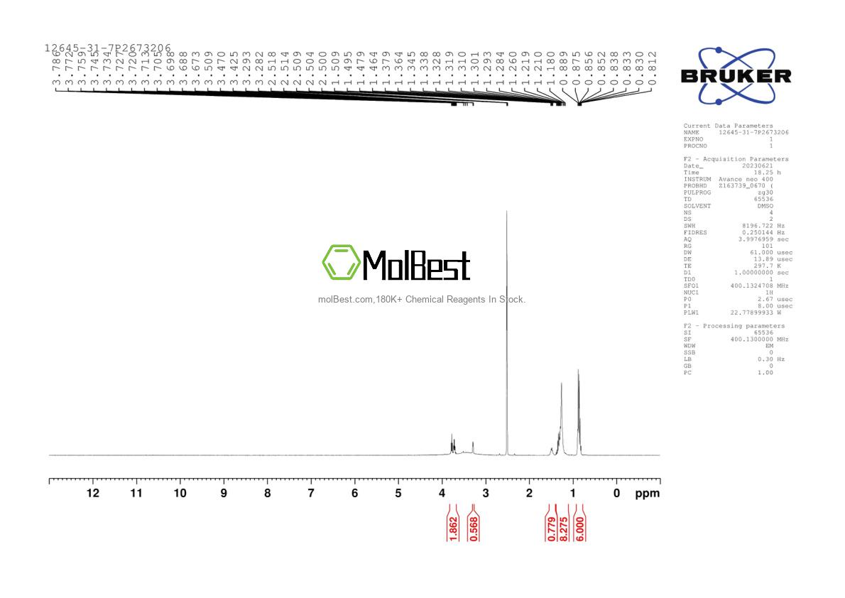 Spektrum pengujian sampel fisik (NMR) 12645-31-7