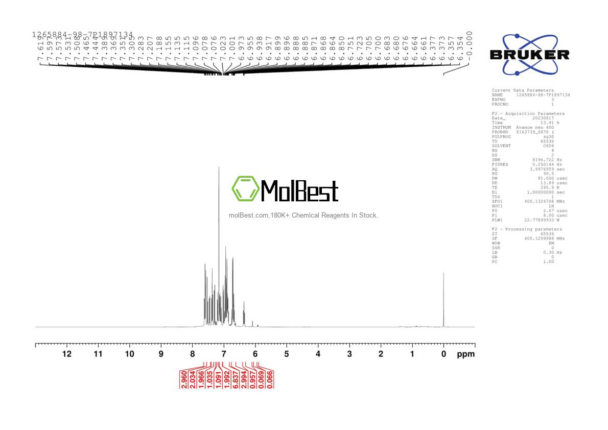 Spektrum pengujian sampel fisik (NMR) 1265884-98-7