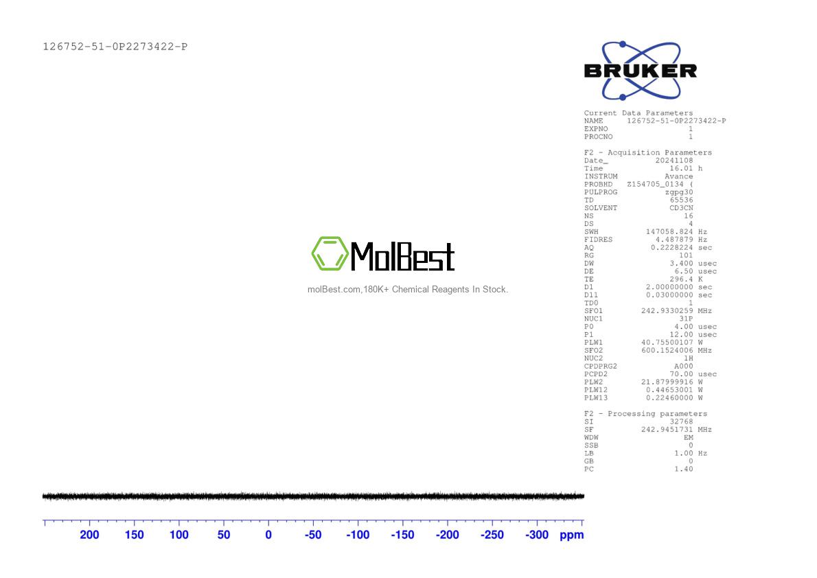 Spektrum pengujian sampel fisik (NMR) 126752-51-0