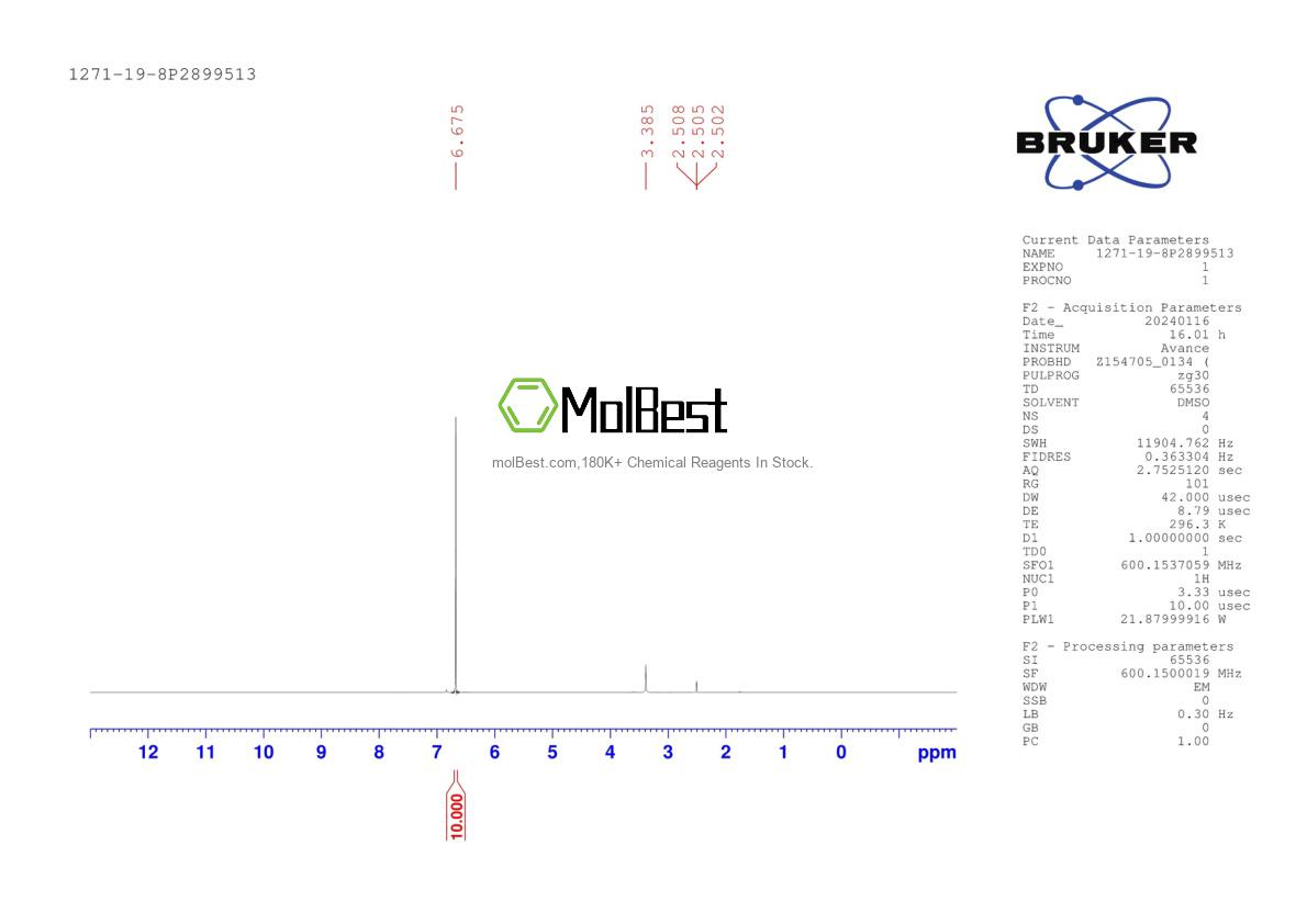 Physical sample testing spectrum (NMR) of 1271-19-8