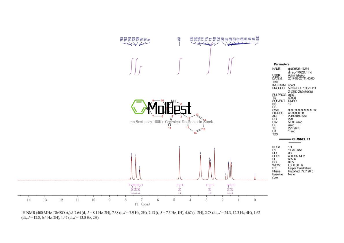 Spektrum pengujian sampel fisik (NMR) 1272758-31-2