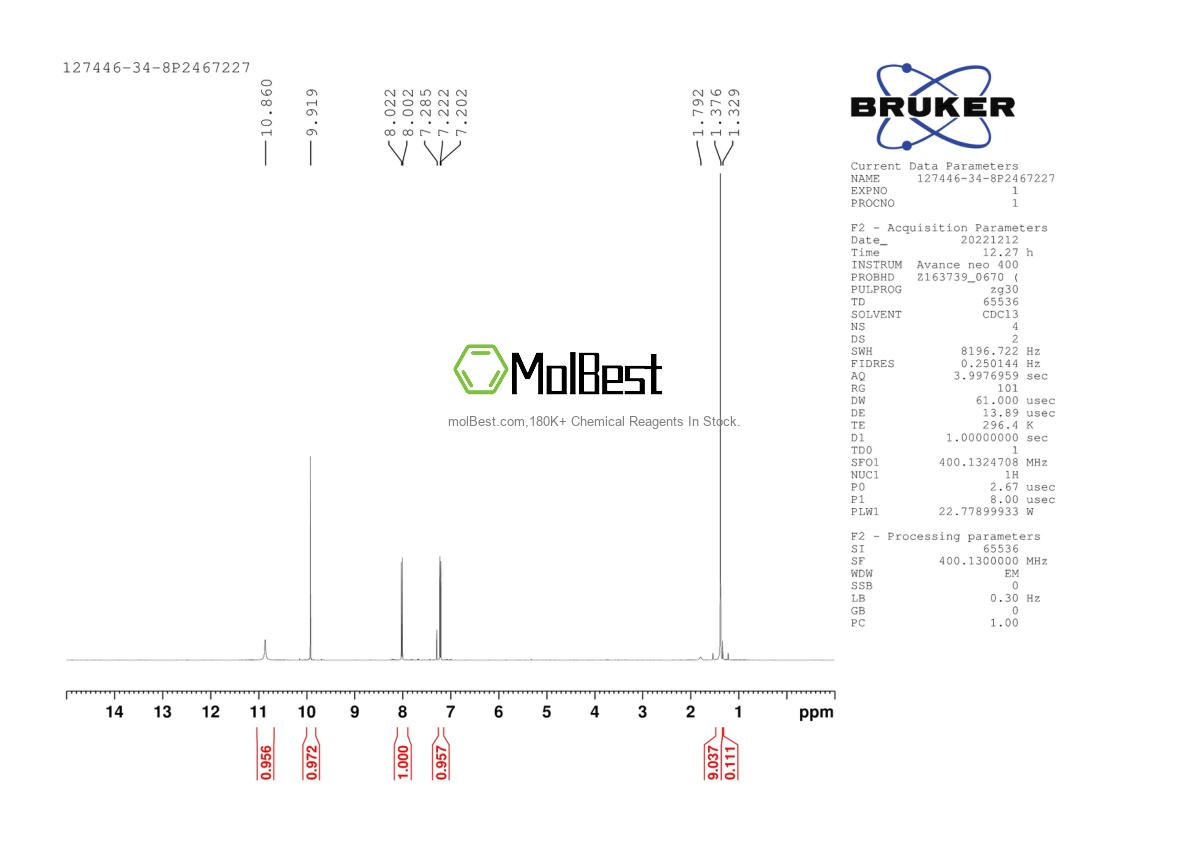 Spektrum pengujian sampel fisik (NMR) 127446-34-8