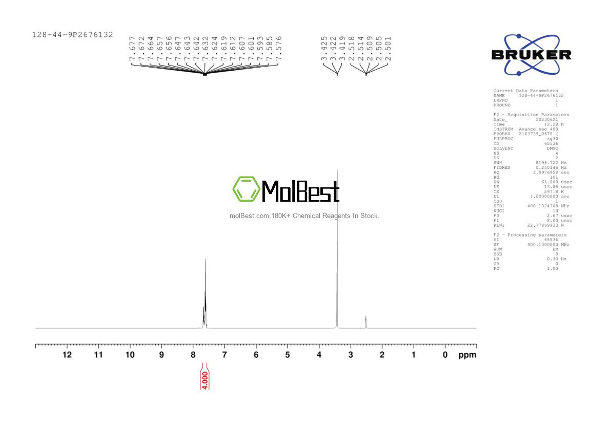 Physical sample testing spectrum (NMR) of 128-44-9