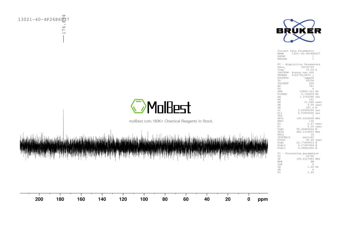 Physical sample testing spectrum (NMR) of 13021-40-4