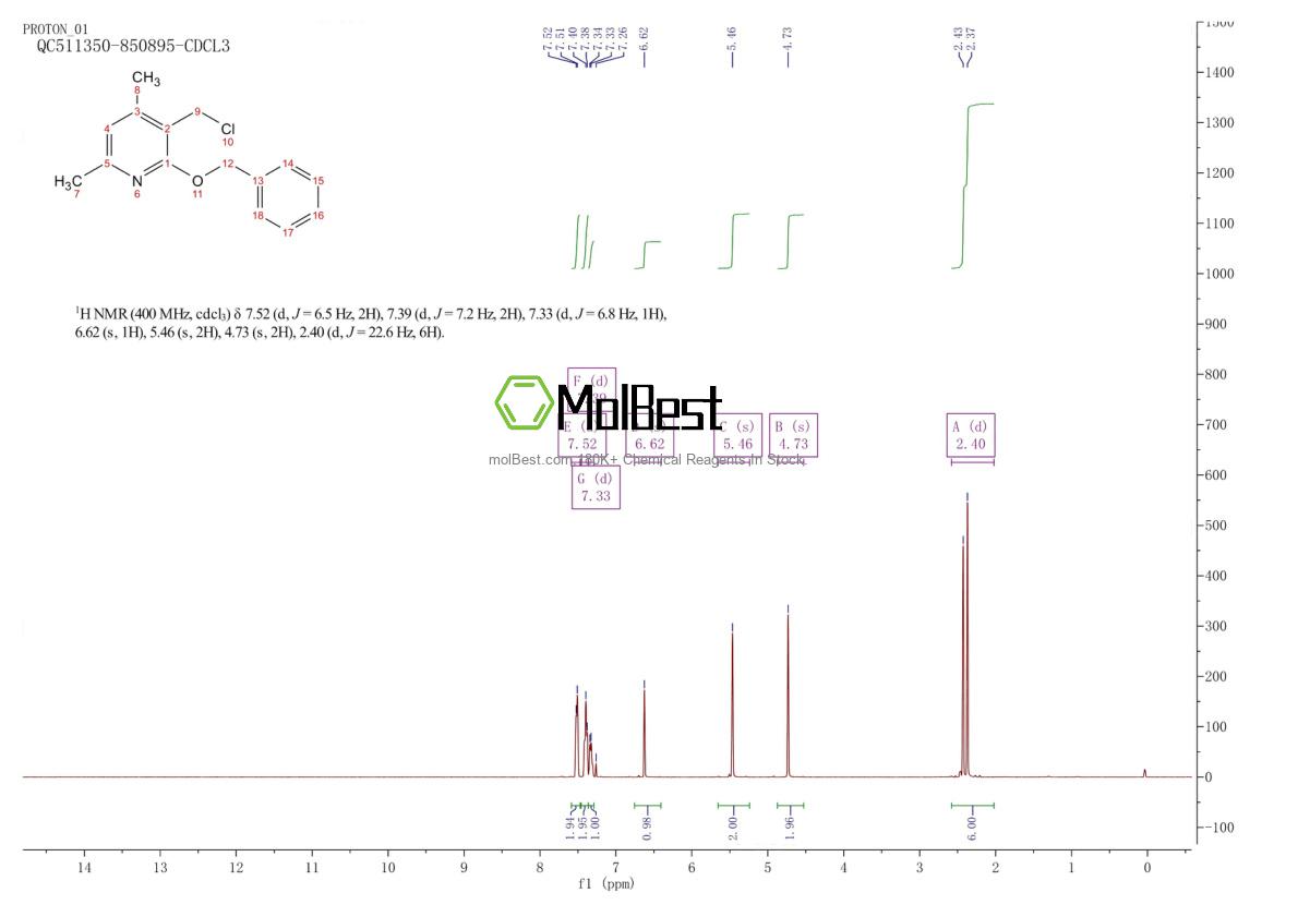 Physical sample testing spectrum (NMR) of 1303445-99-9