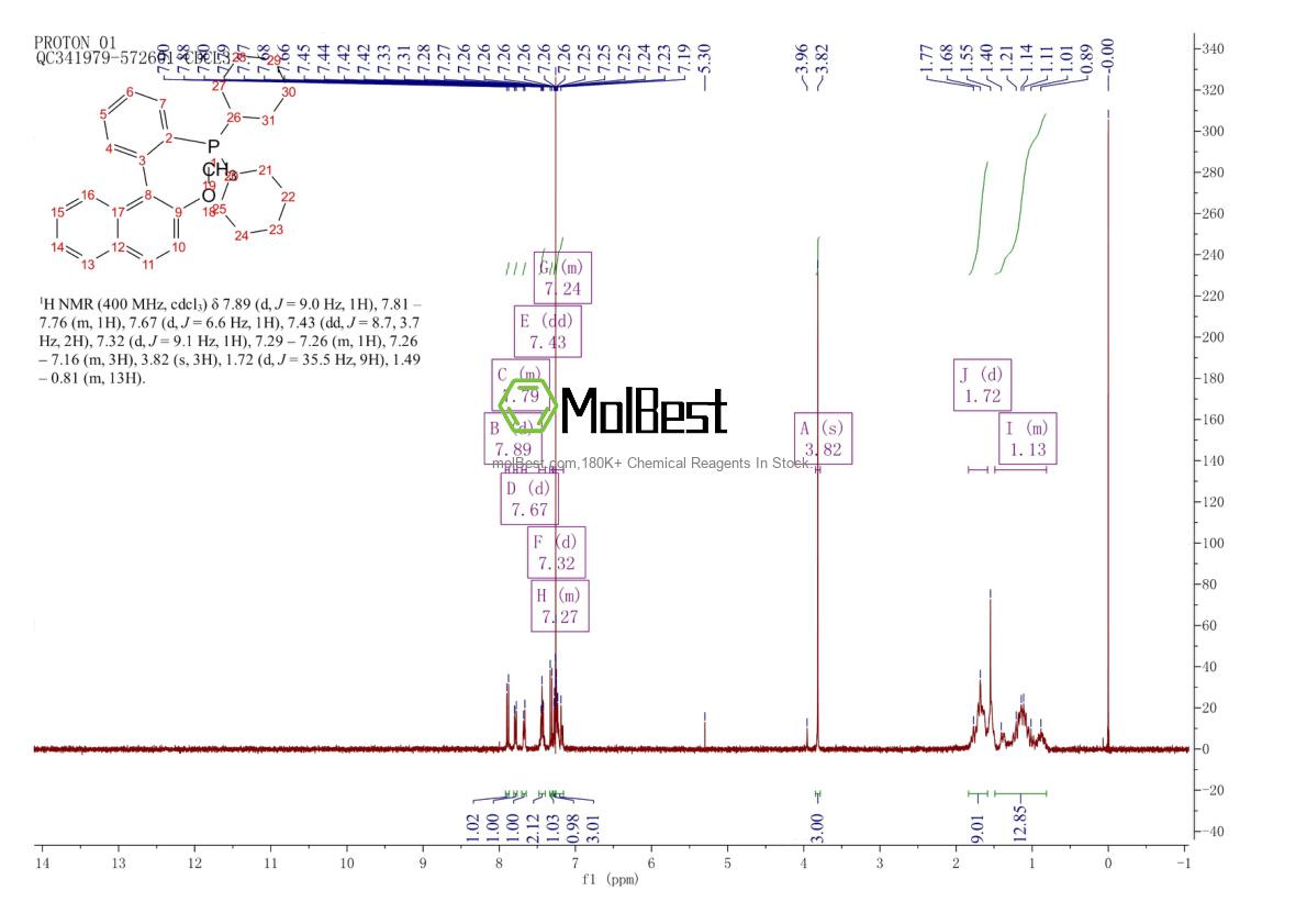 Physical sample testing spectrum (NMR) of 1309570-98-6