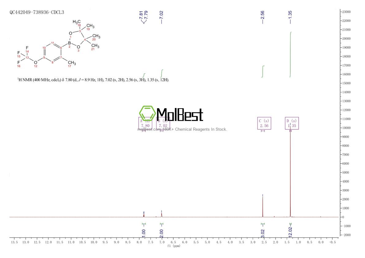 Physical sample testing spectrum (NMR) of 1309980-29-7