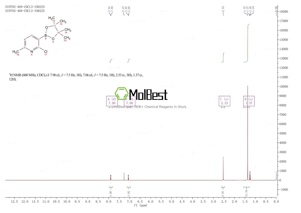Physical sample testing spectrum (NMR) of 1309982-64-6