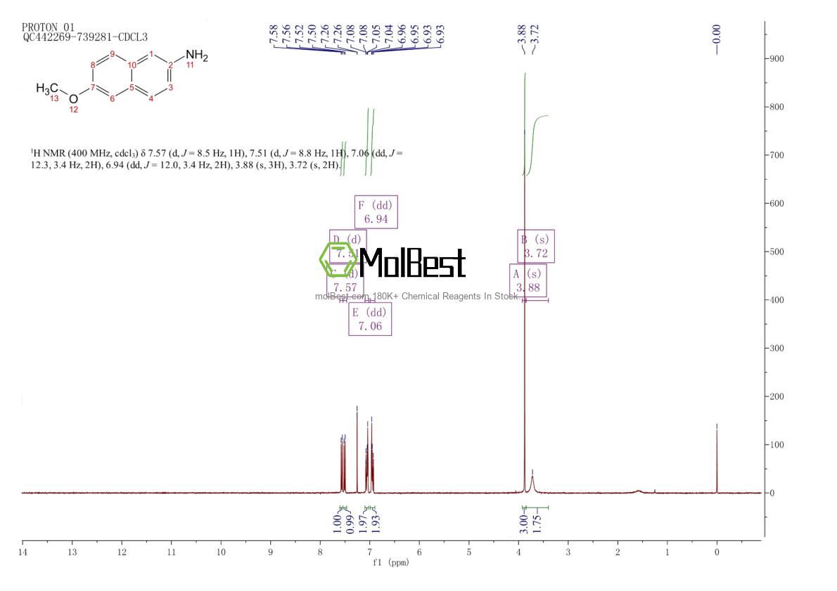 Physical sample testing spectrum (NMR) of 13101-88-7