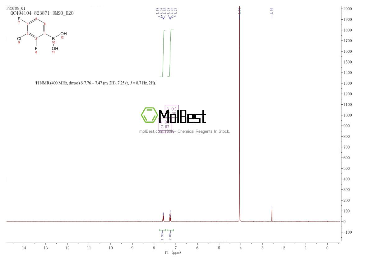 Physical sample testing spectrum (NMR) of 1310384-18-9
