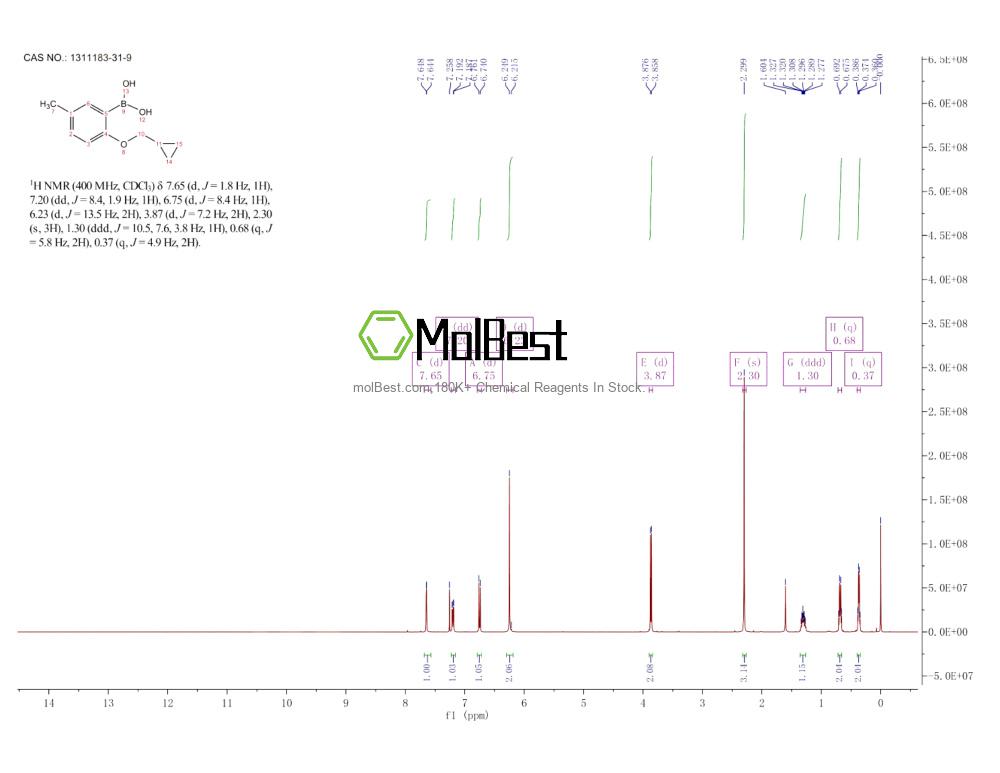 Physical sample testing spectrum (NMR) of 1311183-31-9