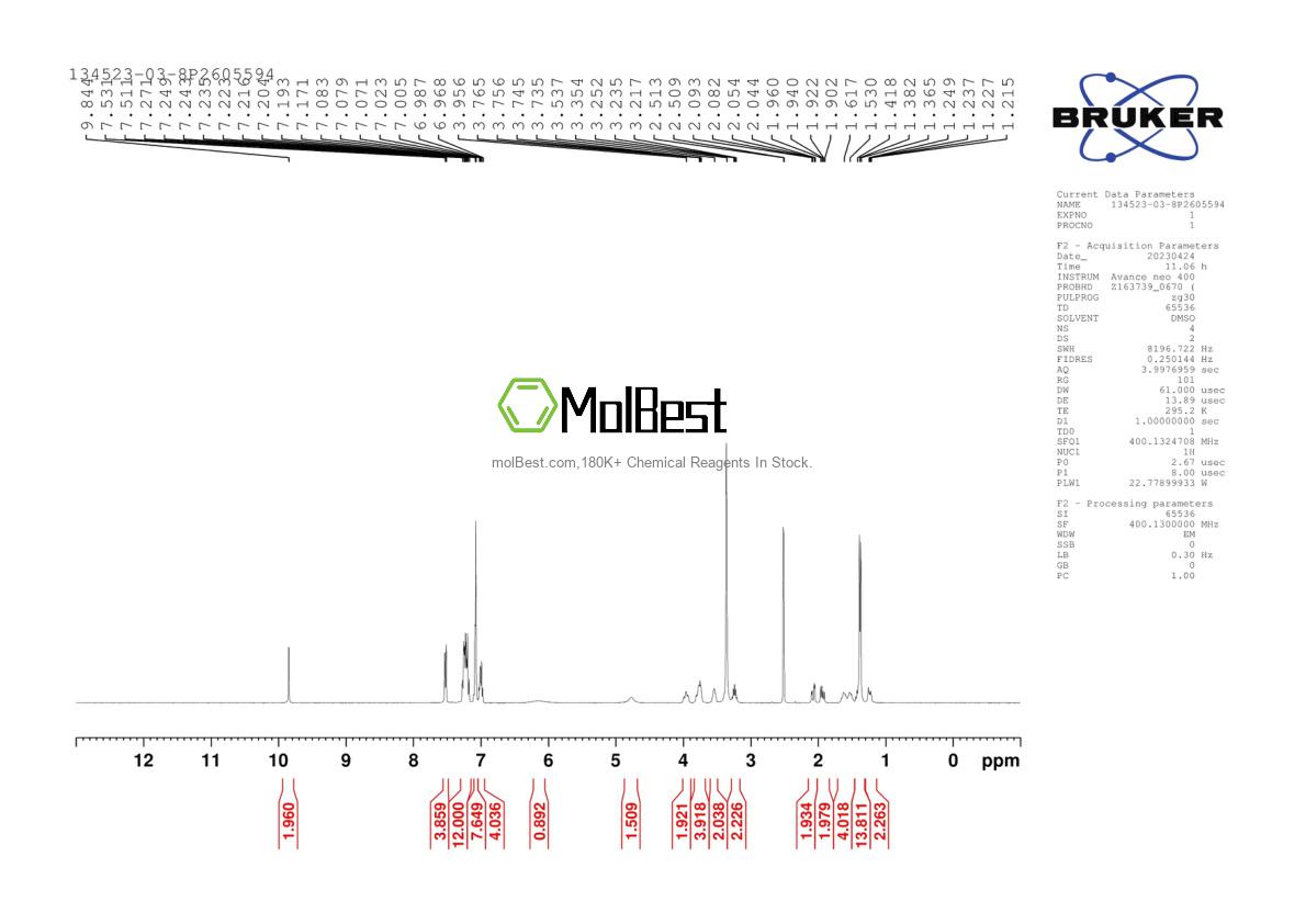 Espectro de teste de amostra física (NMR) de 134523-03-8