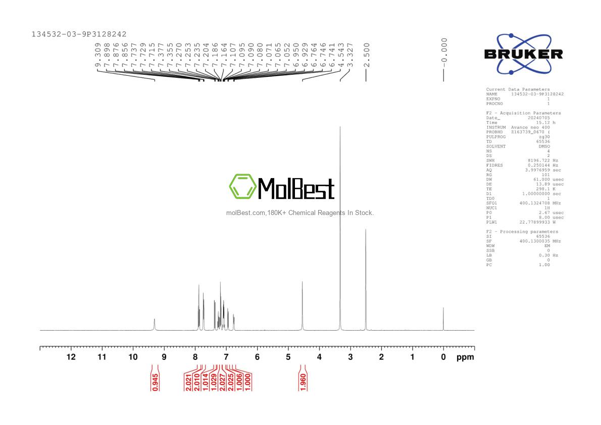 Physical sample testing spectrum (NMR) of 134532-03-9