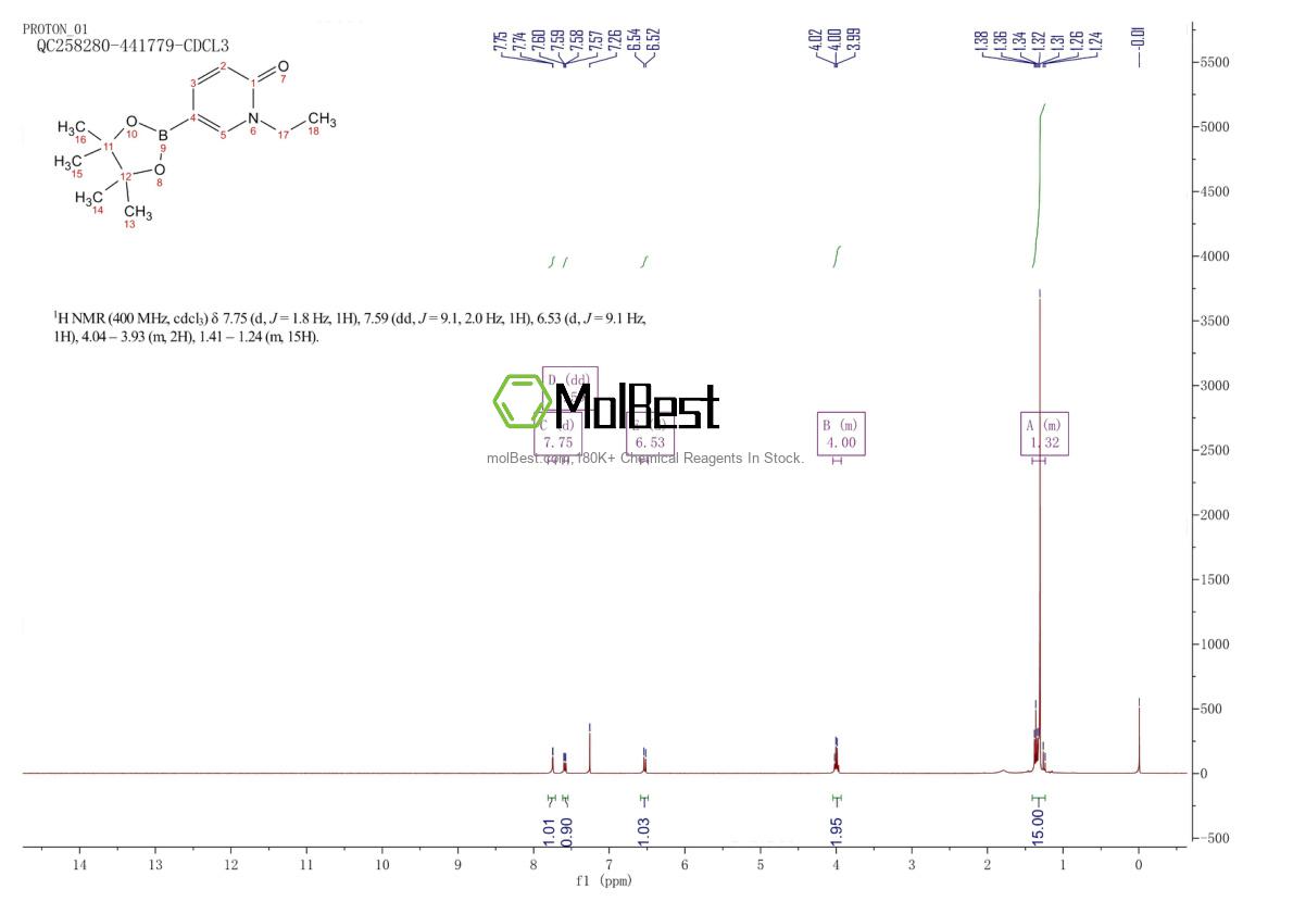 Physical sample testing spectrum (NMR) of 1349734-00-4