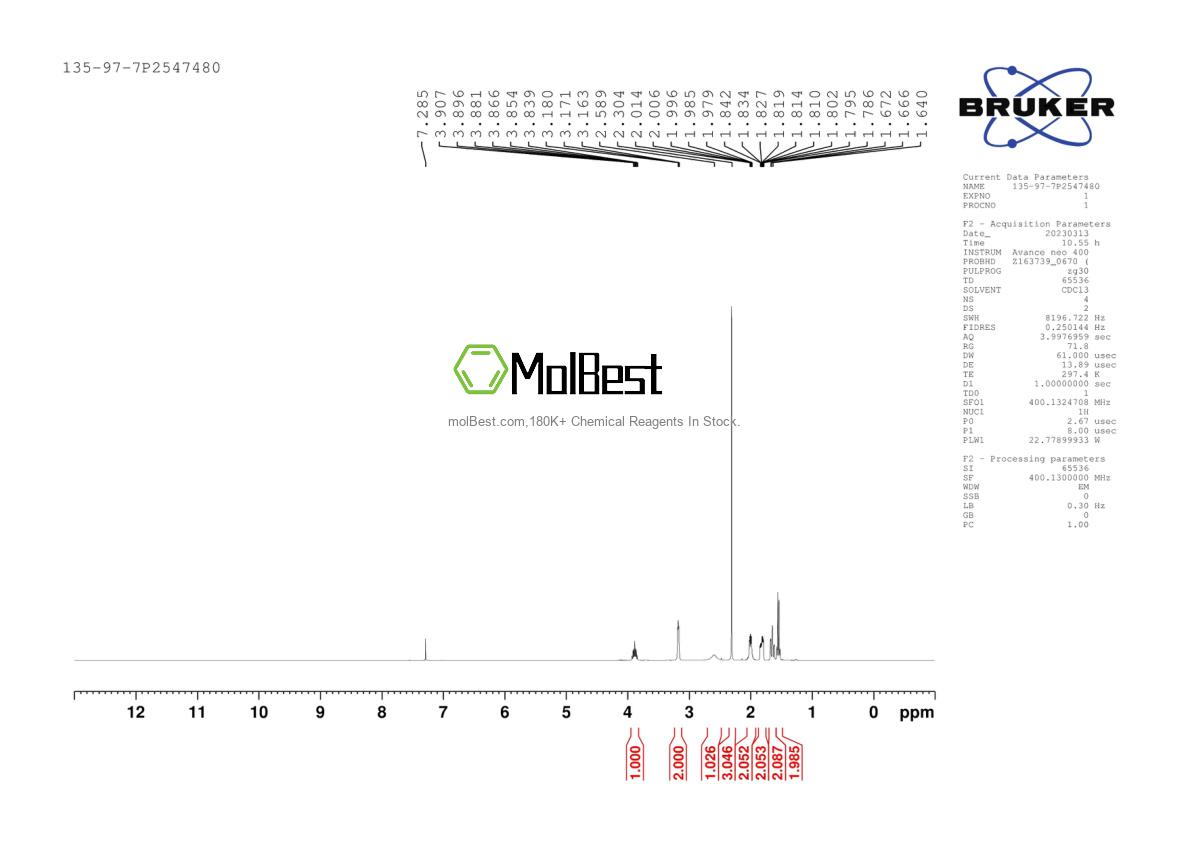Physical sample testing spectrum (NMR) of 135-97-7