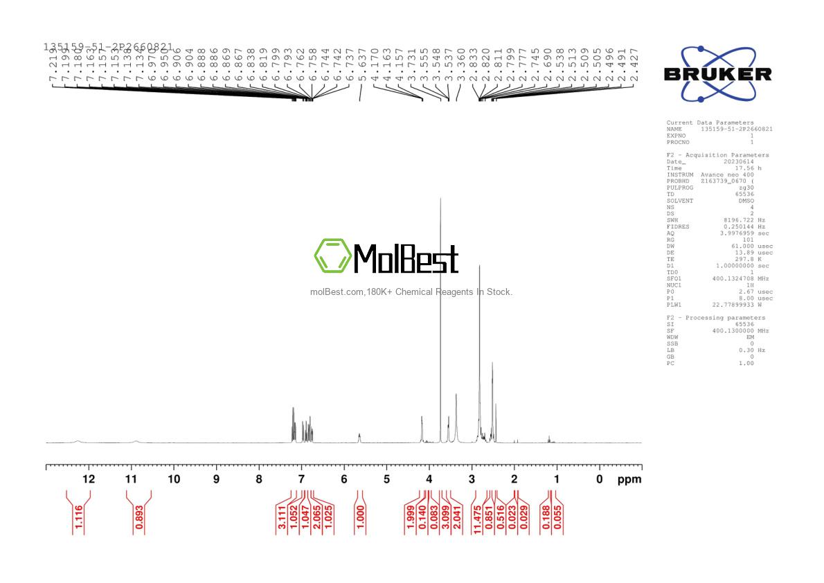 Spektrum pengujian sampel fisik (NMR) 135159-51-2