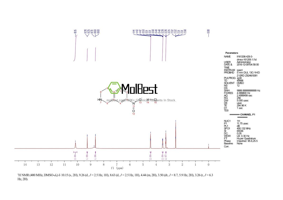 Espectro de teste de amostra física (NMR) de 1354542-05-4