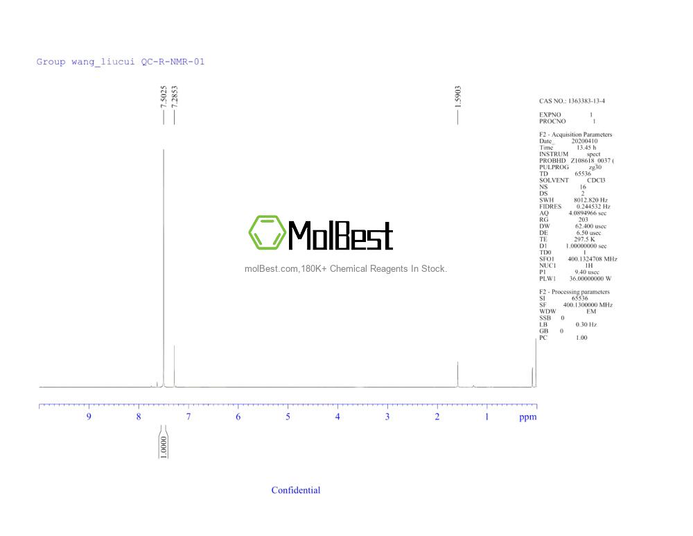 Physical sample testing spectrum (NMR) of 1363383-13-4