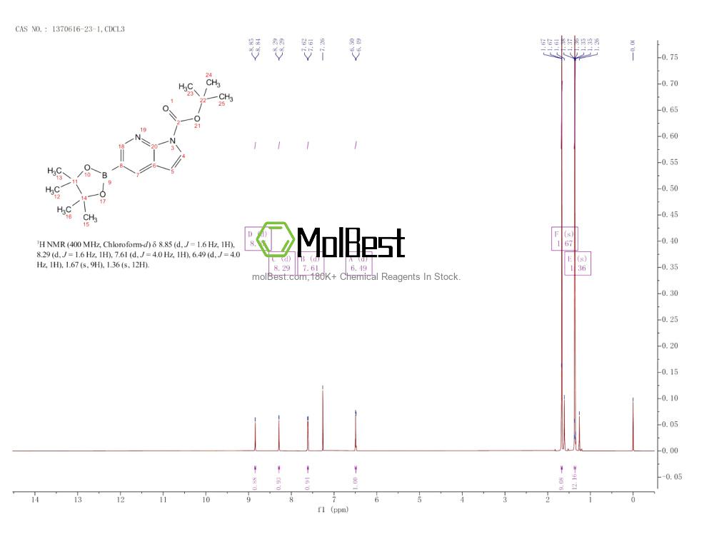 Physical sample testing spectrum (NMR) of 1370616-23-1
